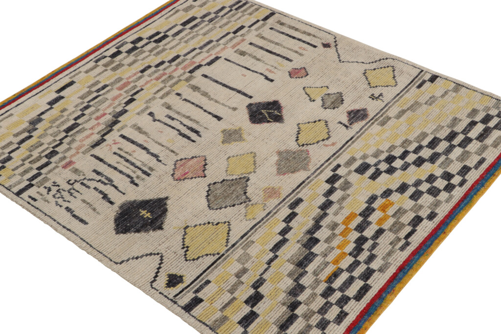 Hover image of Rug & Kilim’s Moroccan rug in Beige-Brown and Black Geometric Pattern