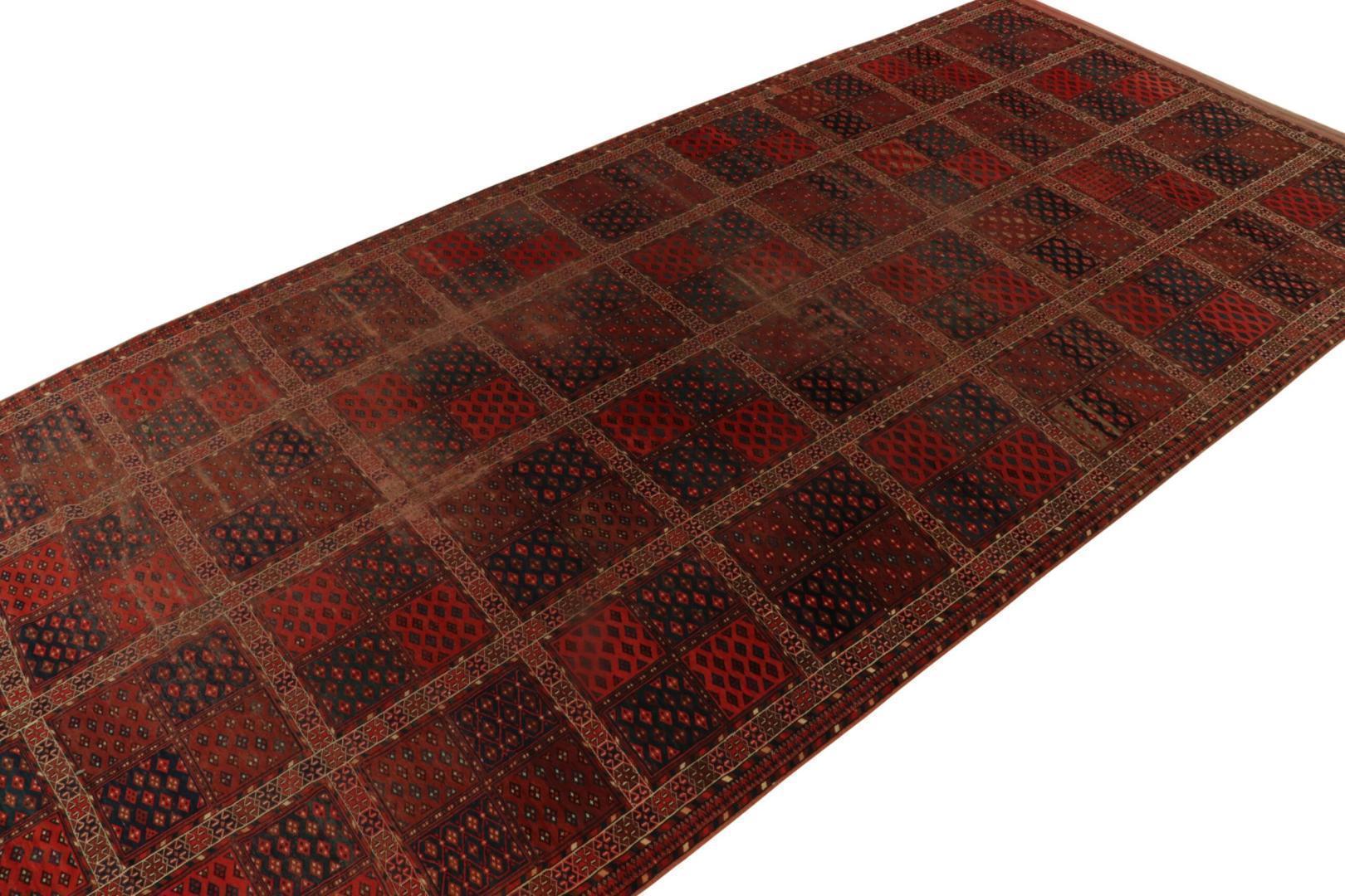 Vintage Turkish Kilim, Brown with Geometric Patterns