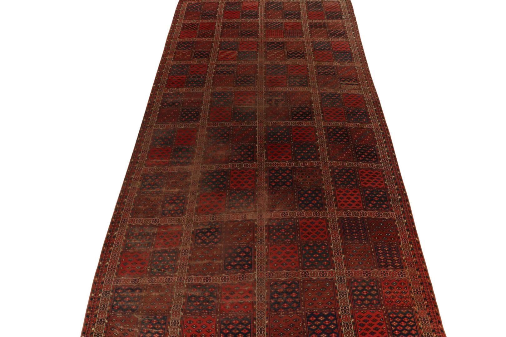 Vintage Turkish Kilim, Brown with Geometric Patterns