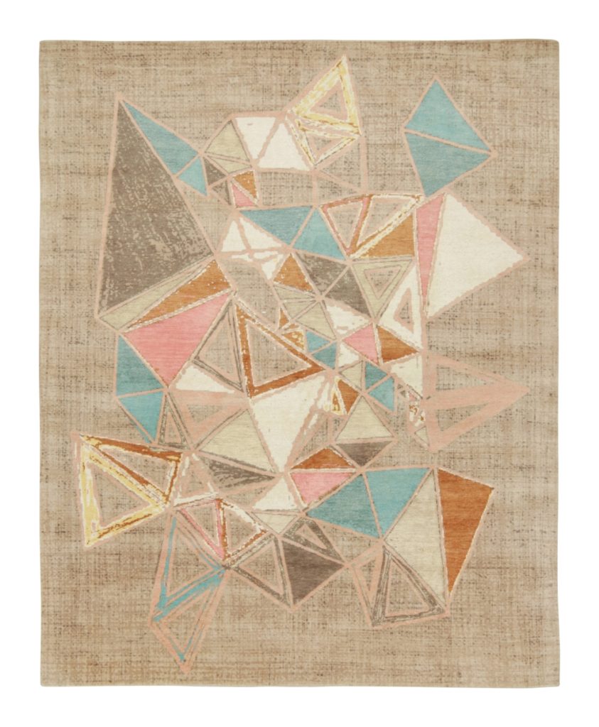 Rug & Kilim’s Mid-Century Modern rug in Polychromatic Patterns on Beige