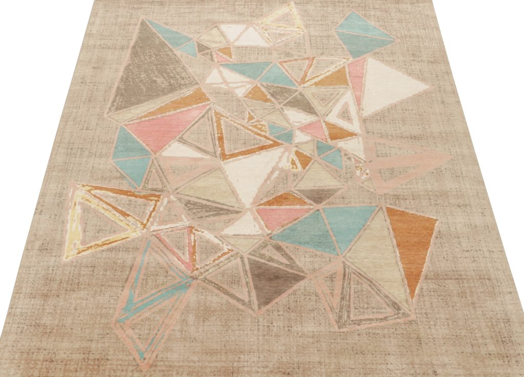 Hover image of Rug & Kilim’s Mid-Century Modern rug in Polychromatic Patterns on Beige