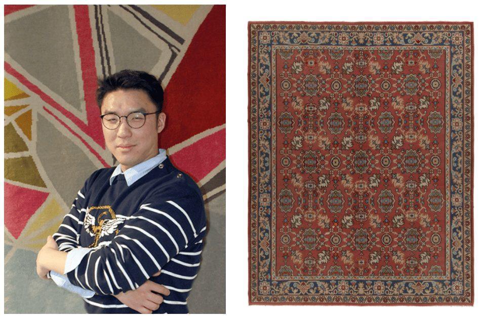 Andy's Pick June 2022 Vintage Bessarabian Kilim In Red With Teal And Beige Floral Patterns, chosen by Ruig & Kilim eCommerce Director Andy Yoon