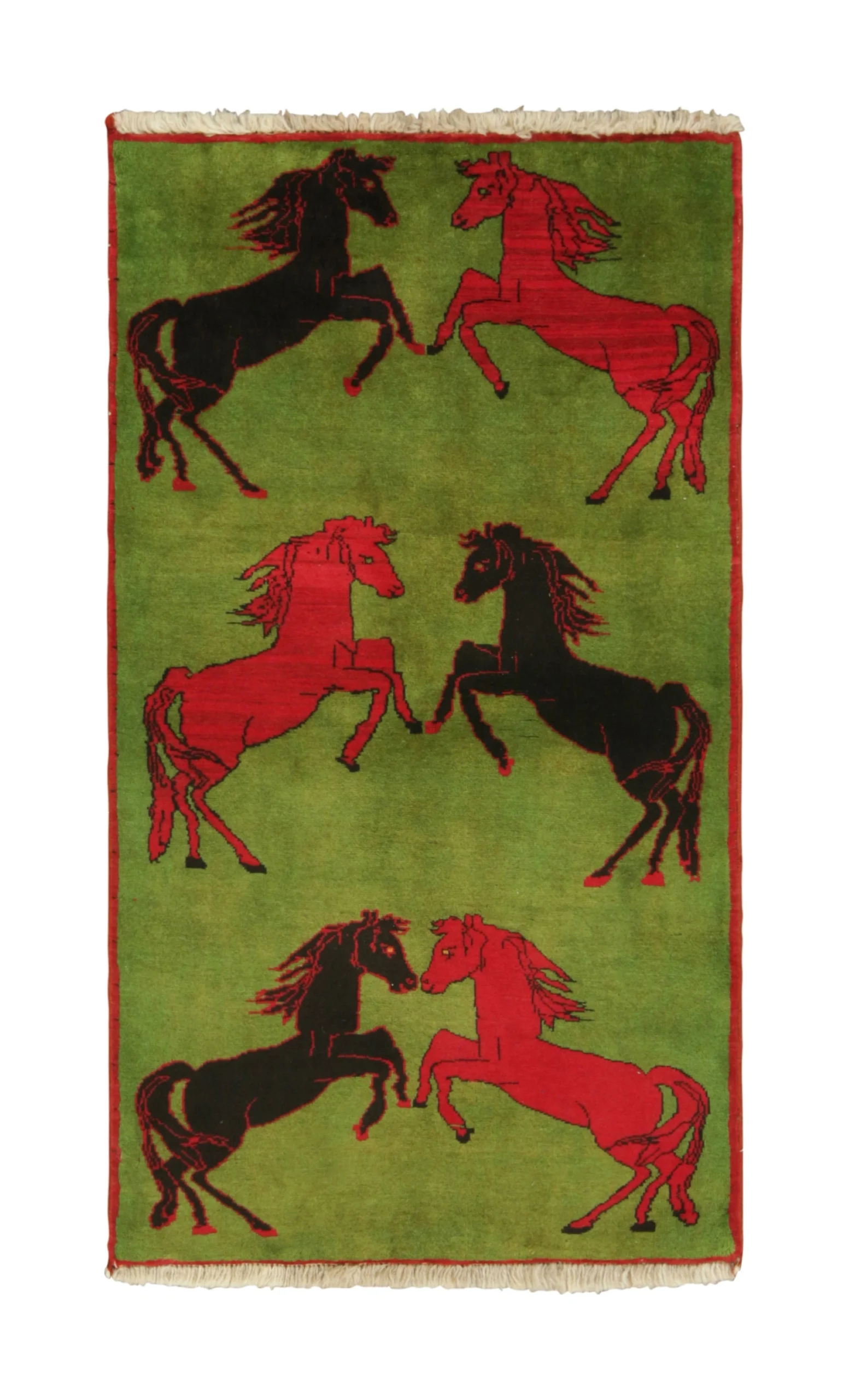 Vintage Afghan Pictorial Rug