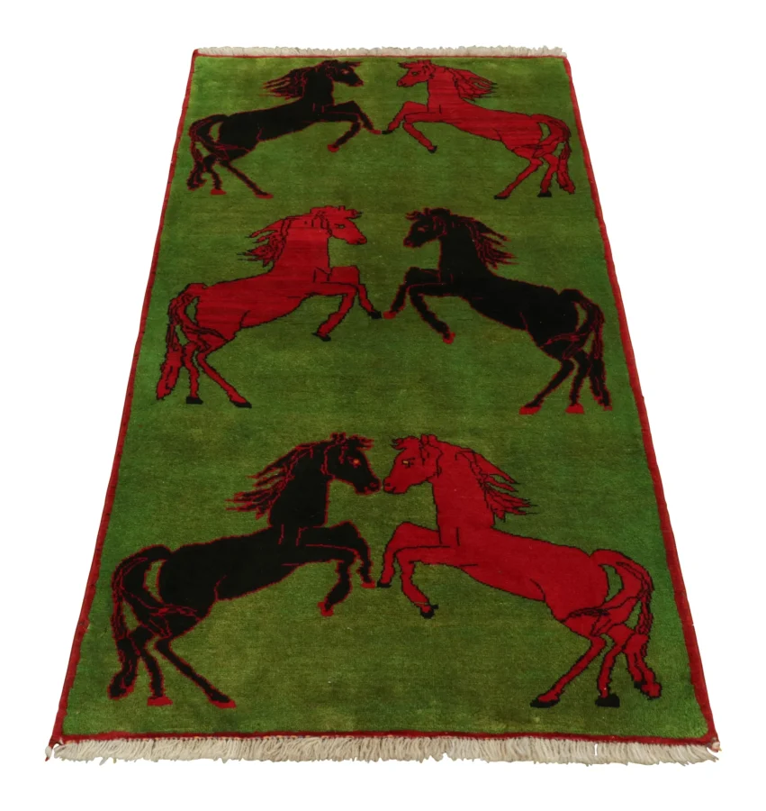 Vintage Afghan Pictorial Rug