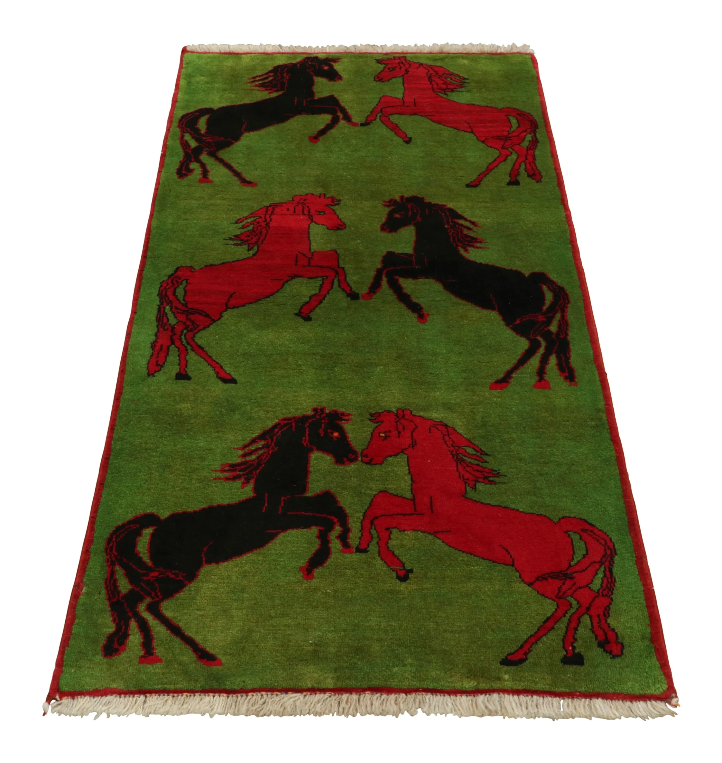 Vintage Afghan Pictorial Rug