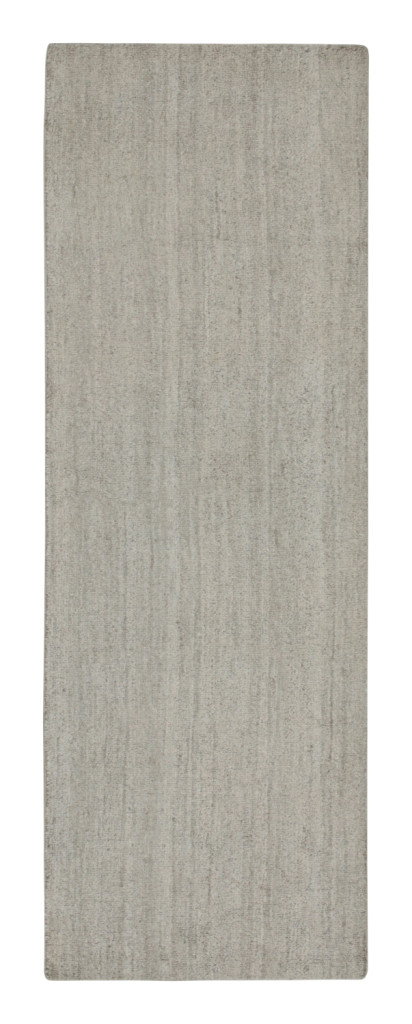 Rug & Kilim’s Contemporary Runner and Textural Rug in Solid Gray Striae