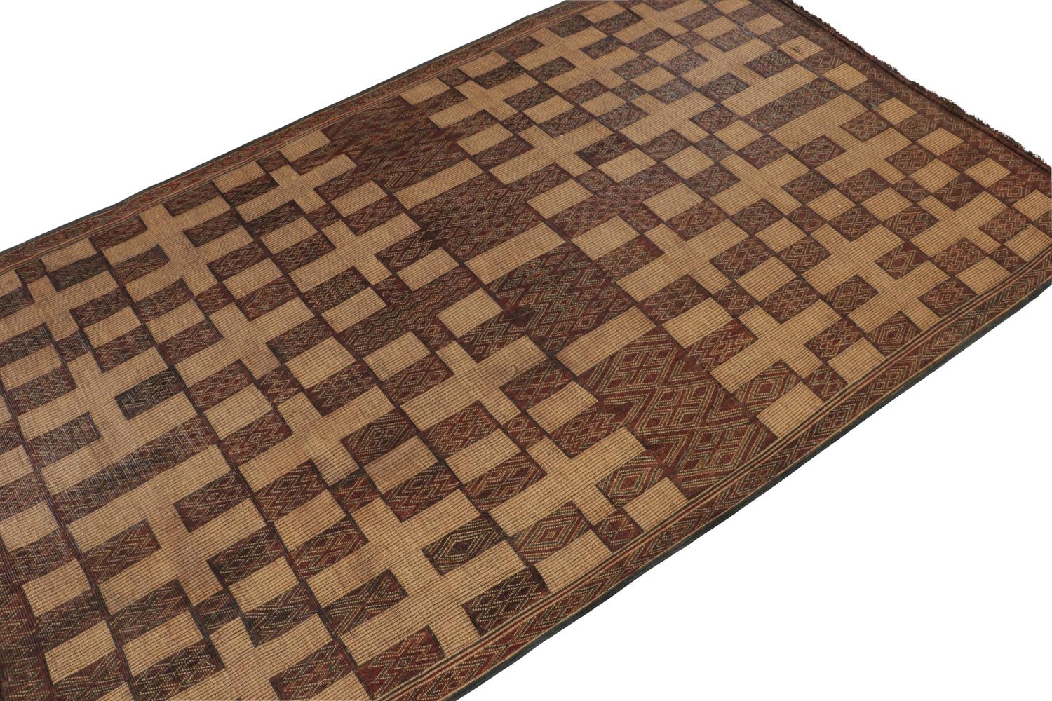 Vintage Moroccan Tuareg Mat Oversized Rug