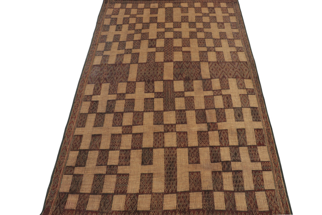 Vintage Moroccan Tuareg Mat Oversized Rug