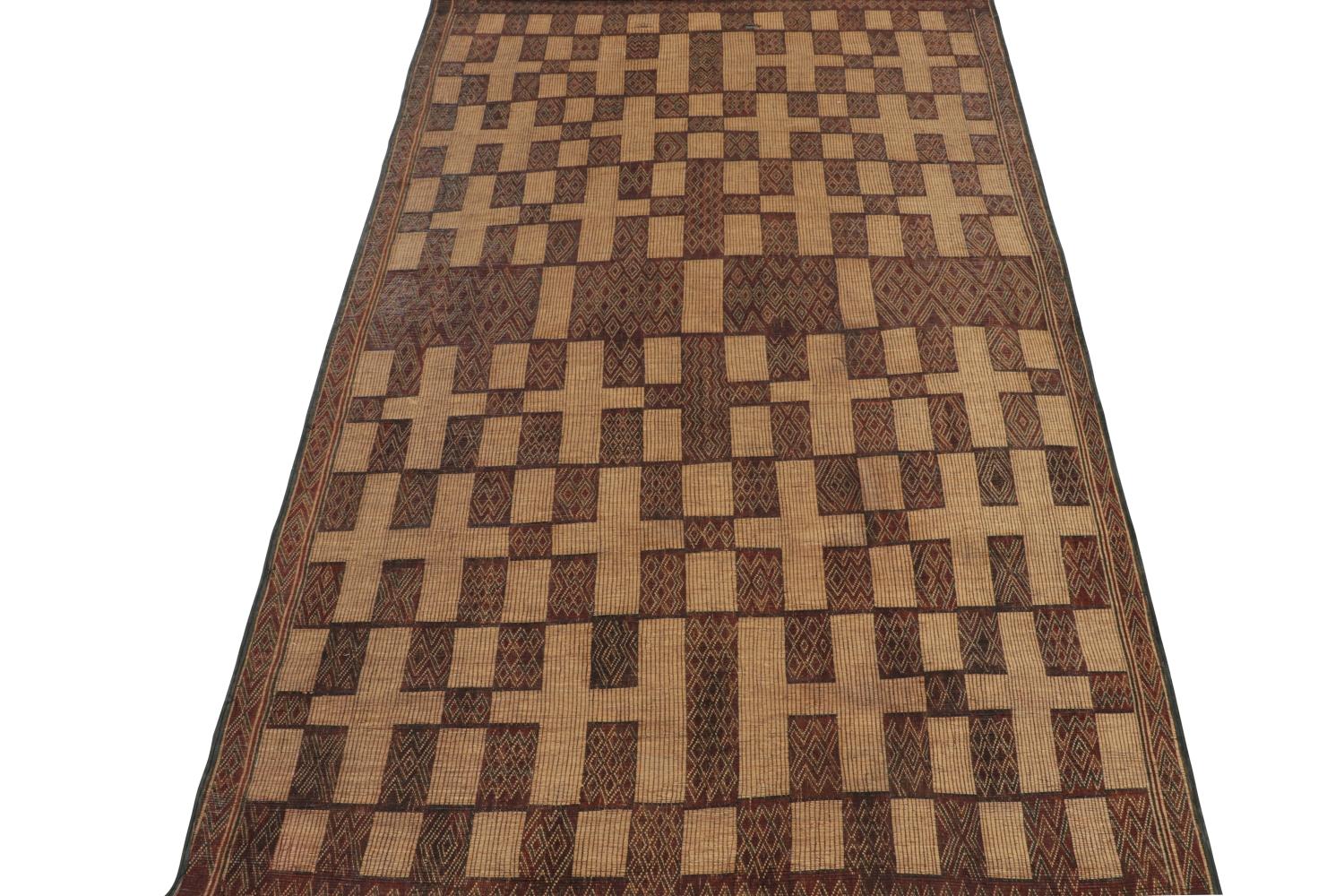 Vintage Moroccan Tuareg Mat Oversized Rug