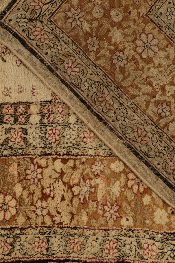 Oversized Antique Agra Rug in Gold