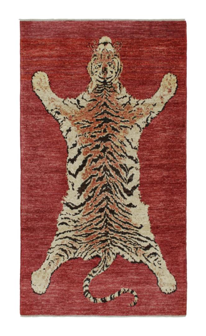Red Tiger Skin Pictorial Rug