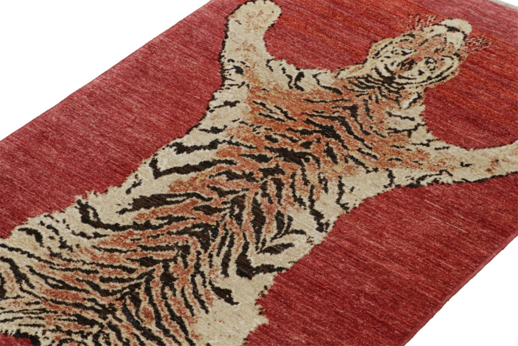 Red Tiger Skin Pictorial Rug