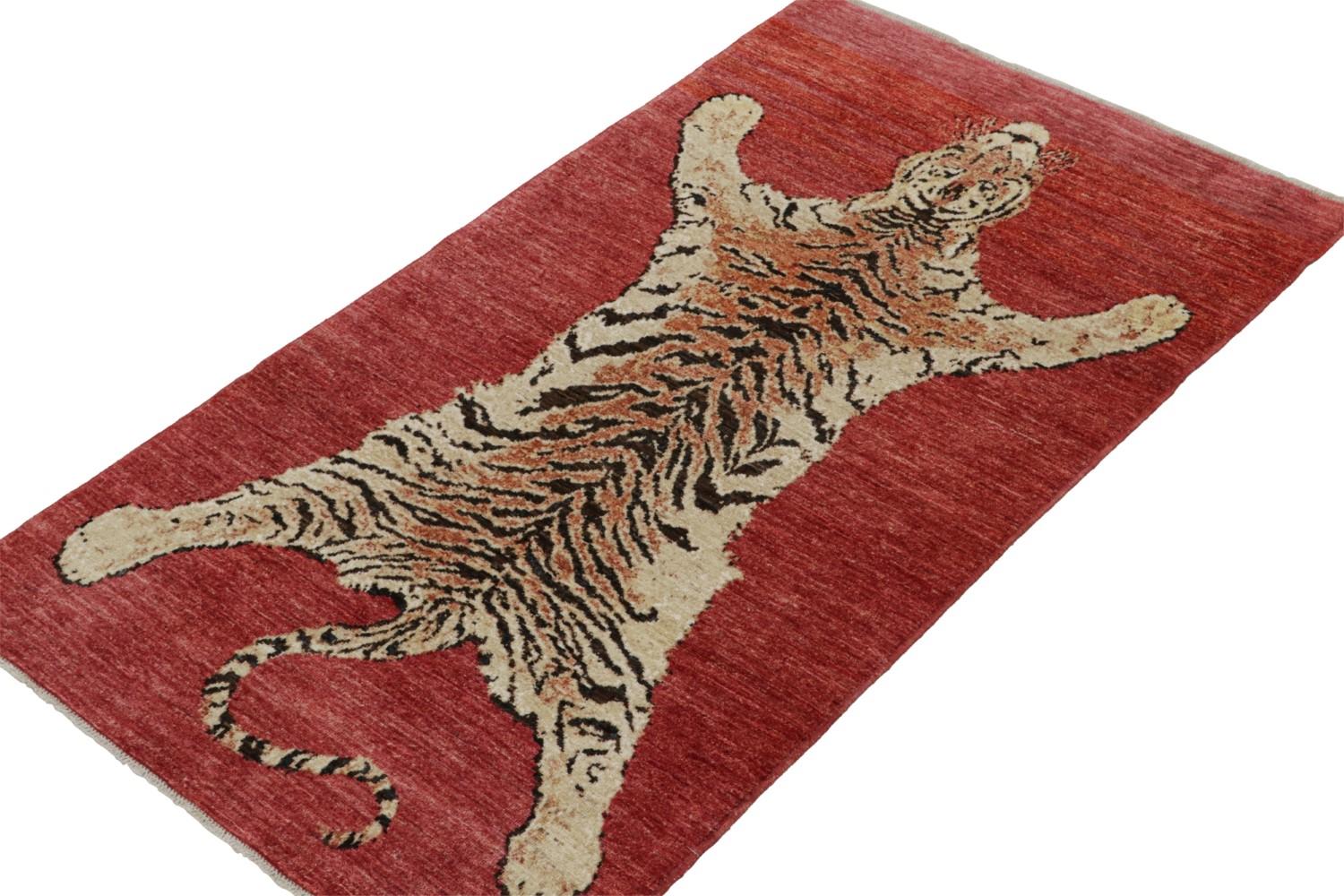 Red Tiger Skin Pictorial Rug