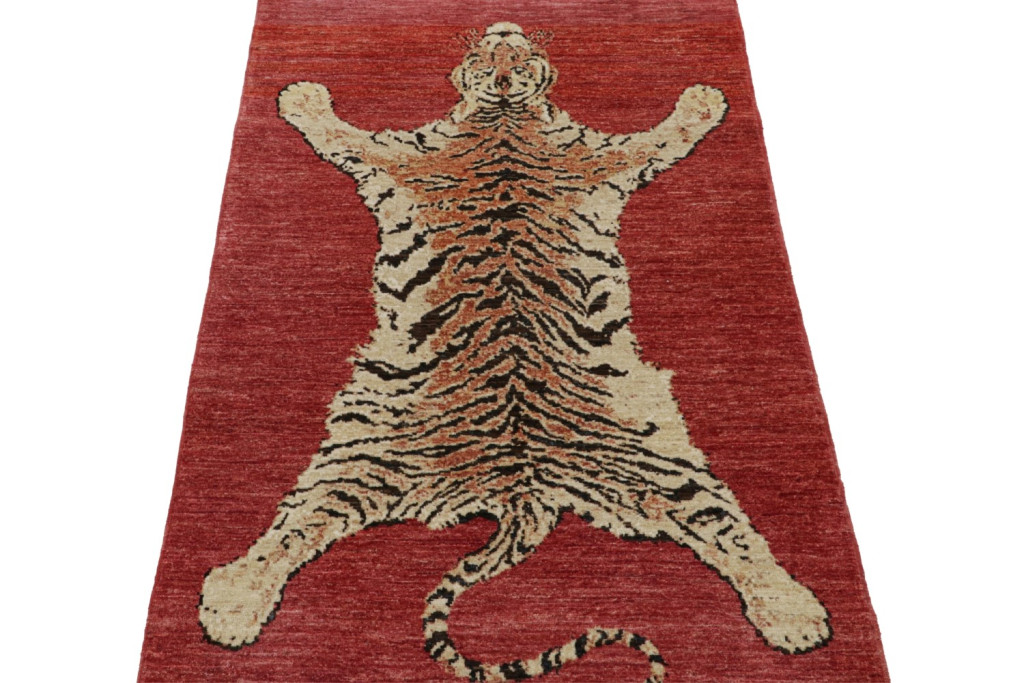 Red Tiger Skin Pictorial Rug
