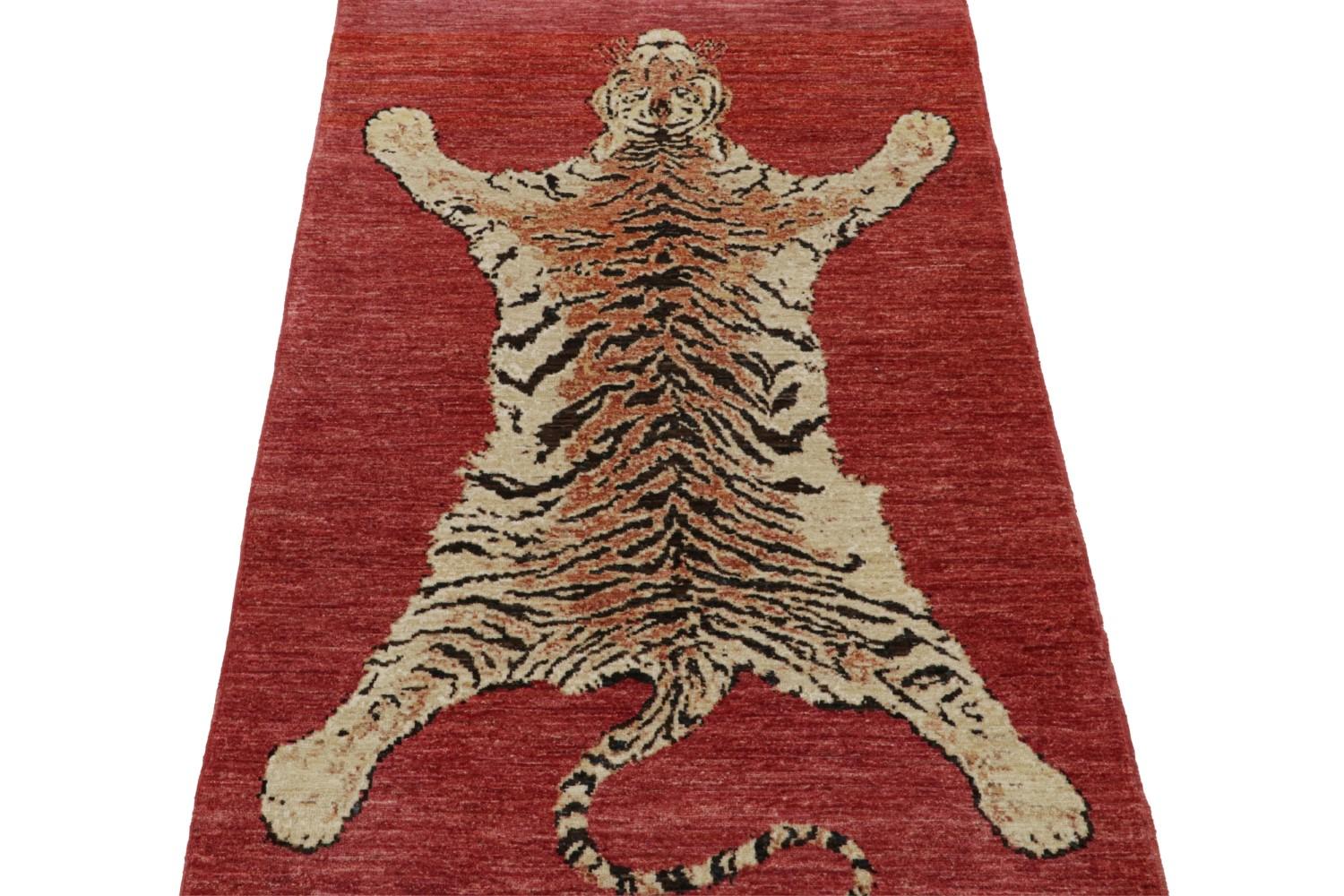 Red Tiger Skin Pictorial Rug