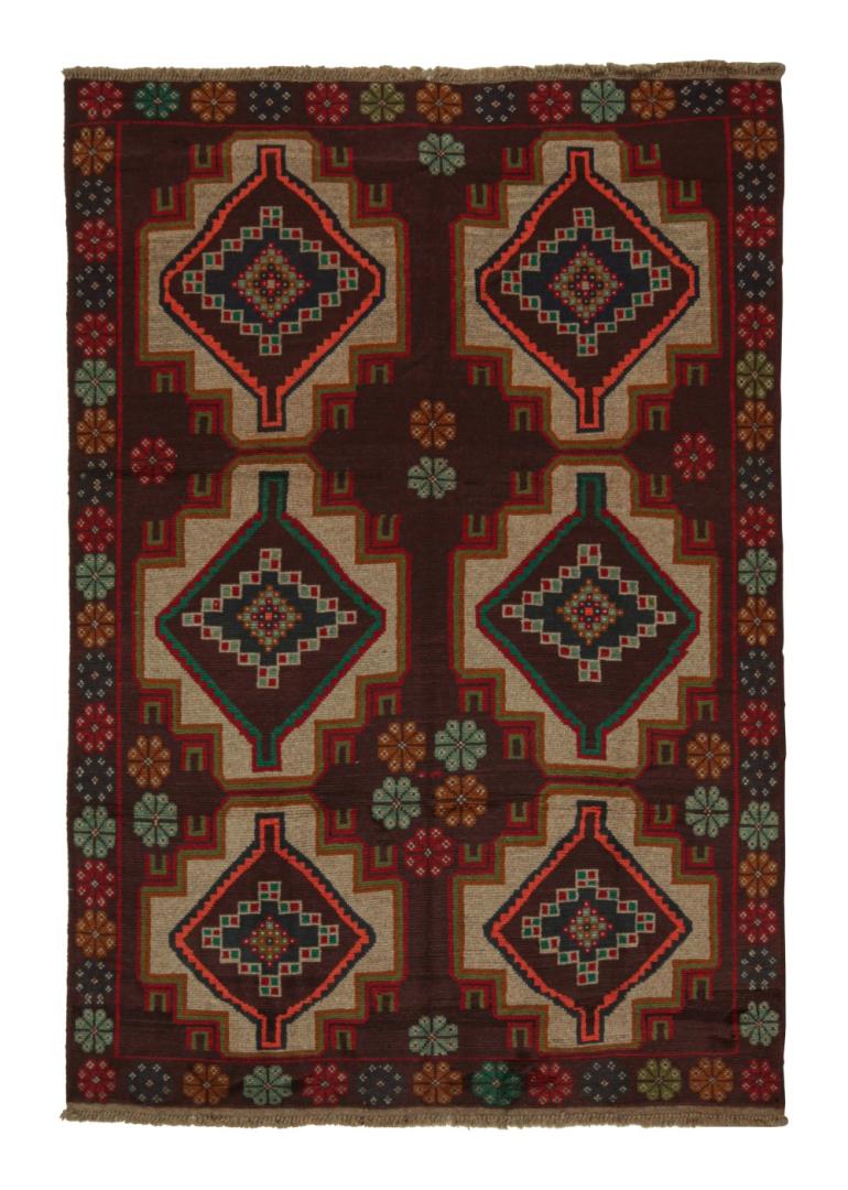 Vintage Baluch Rug with Medallions