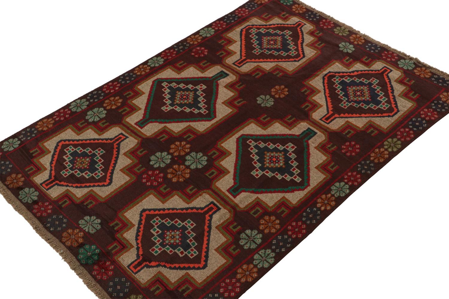Vintage Baluch Rug with Medallions