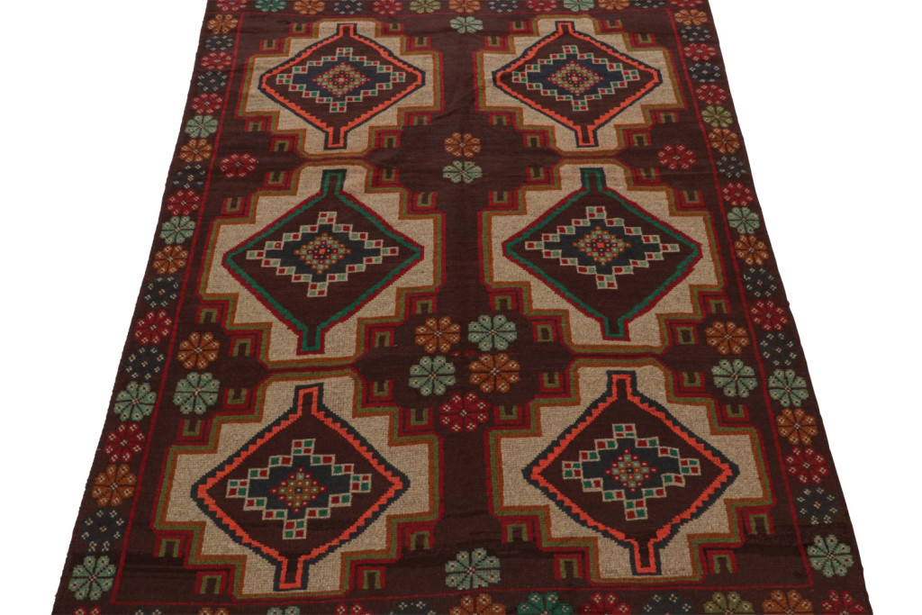 Vintage Baluch Rug with Medallions