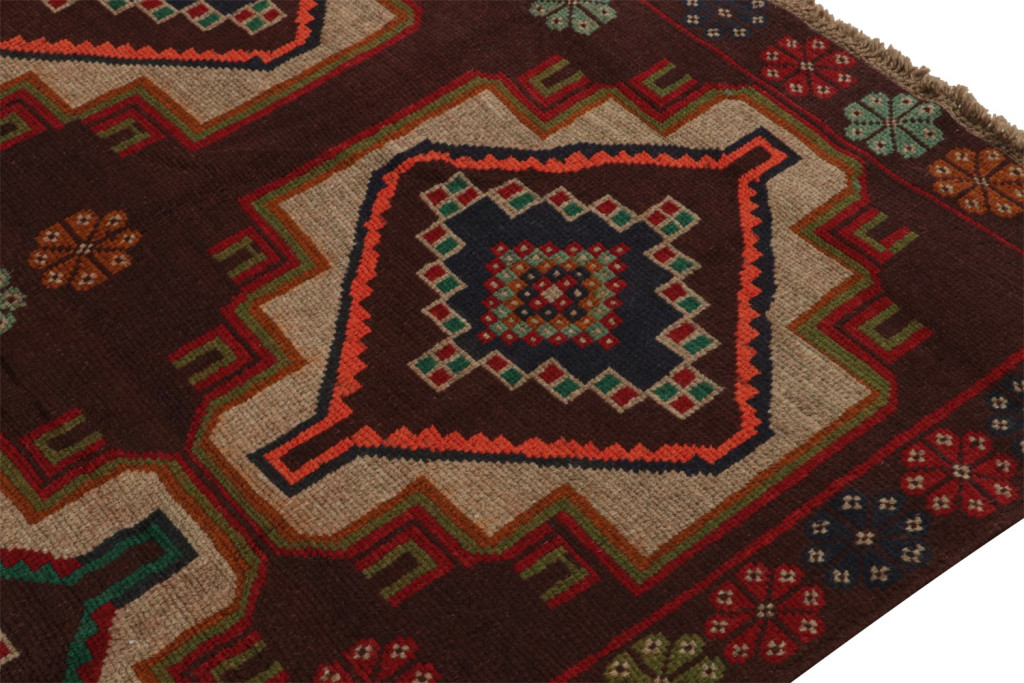 Vintage Baluch Rug with Medallions