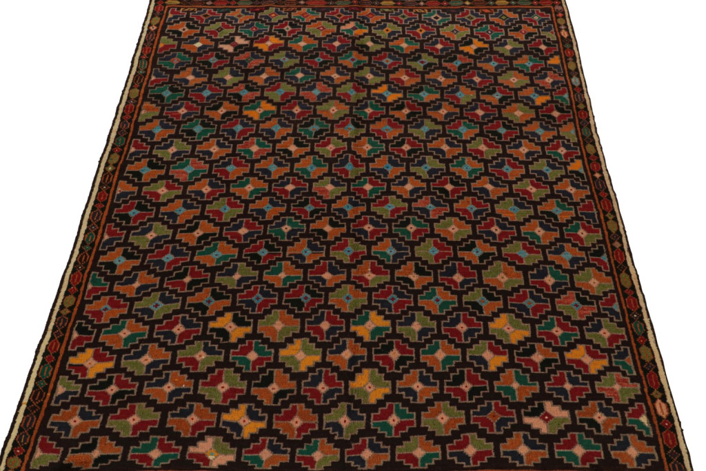 Colorful Vintage Baluch Tribal Rug