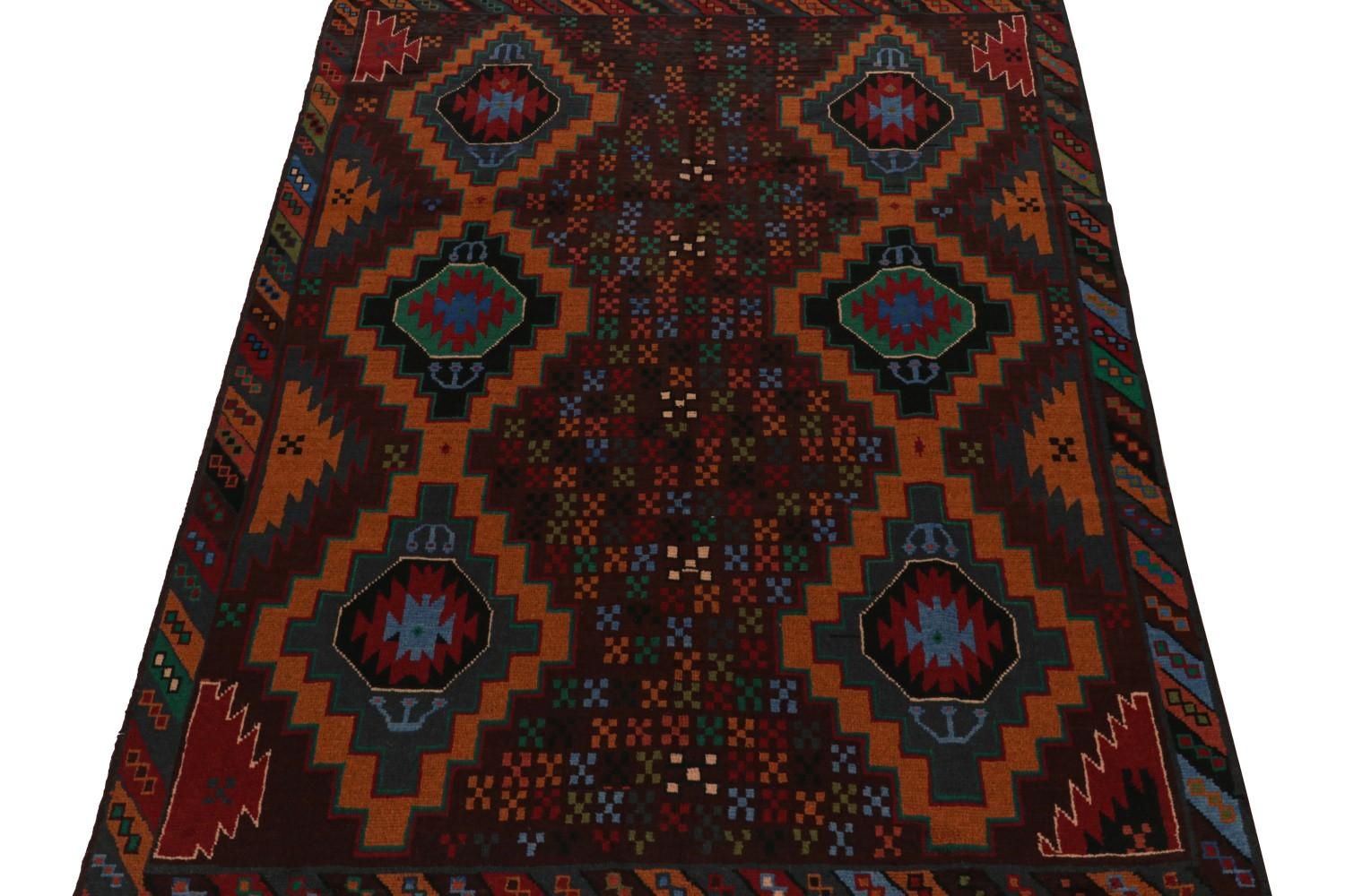 Vintage Baluch Tribal Rug with Colorful Geometric Patterns