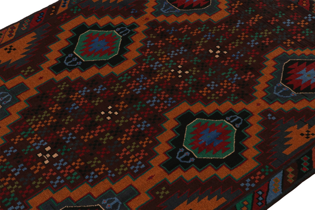 Vintage Baluch Tribal Rug with Colorful Geometric Patterns