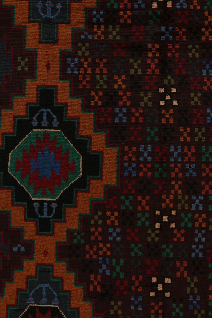 Vintage Baluch Tribal Rug with Colorful Geometric Patterns