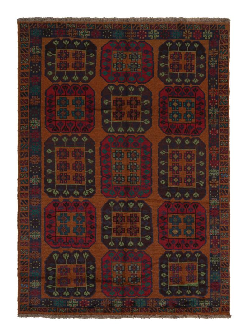 Vintage Baluch Tribal Rug in Oranger