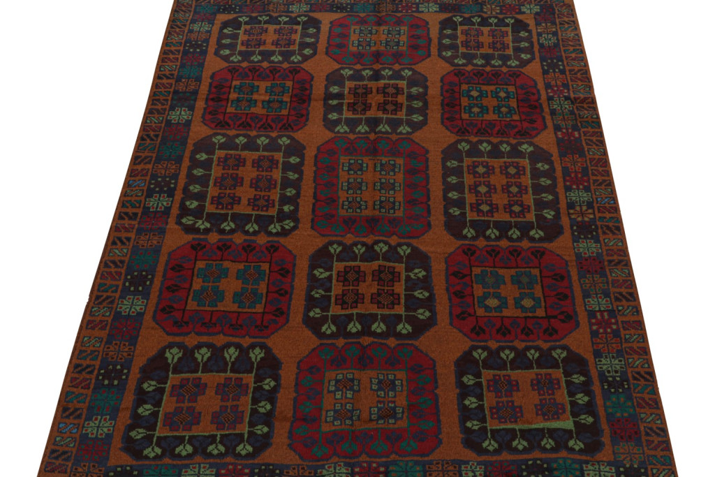 Vintage Baluch Tribal Rug in Oranger