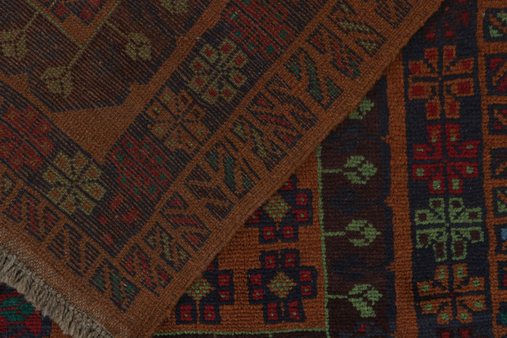 Vintage Baluch Tribal Rug in Oranger