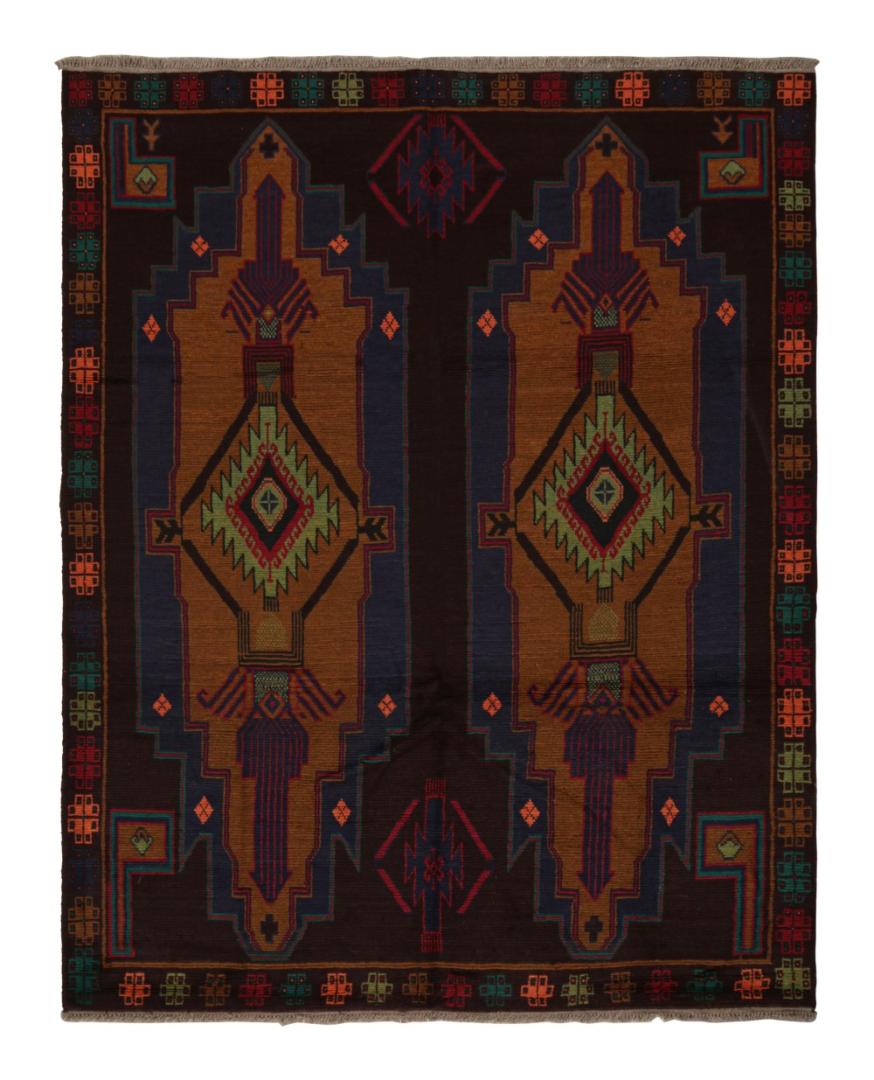 Vintage Baluch Tribal Rug with Geometric Patterns