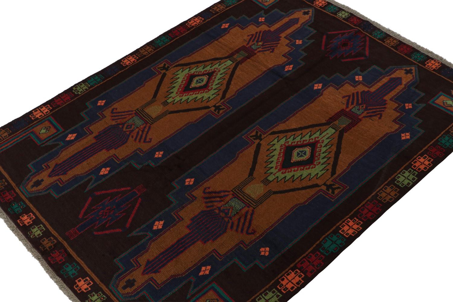 Vintage Baluch Tribal Rug with Geometric Patterns