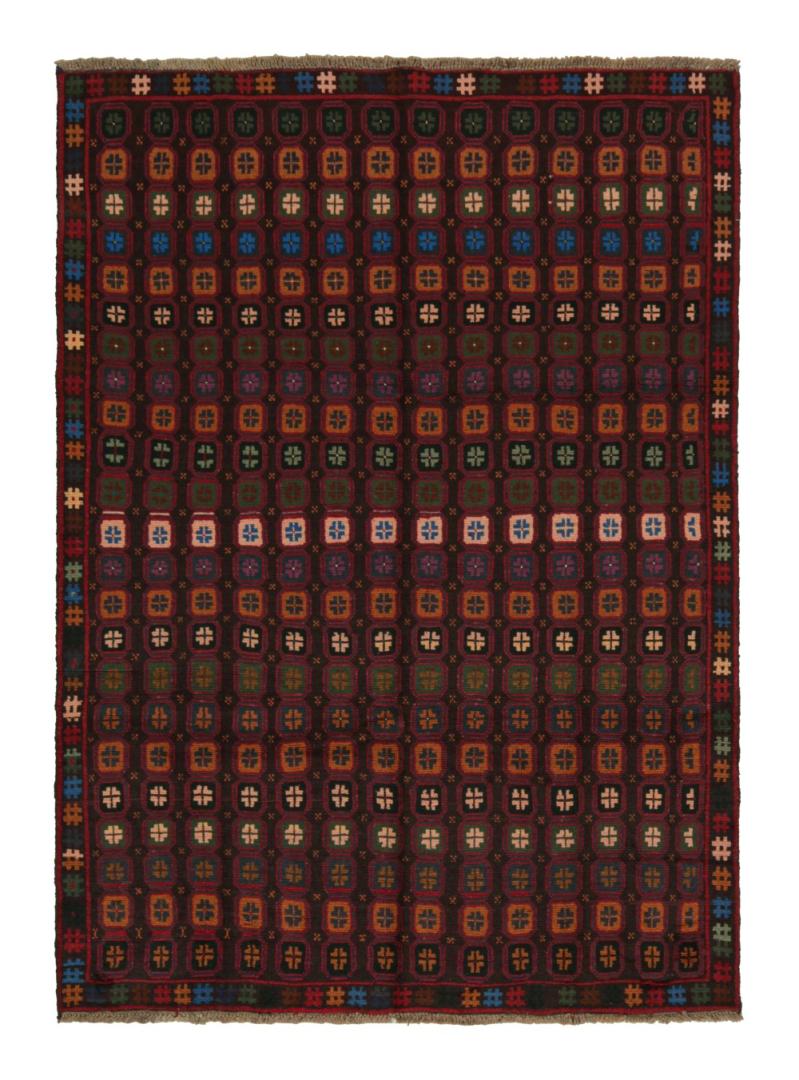 Vintage Baluch Kohistani Rug with Colorful Geometric Patterns, from Rug & Kilim