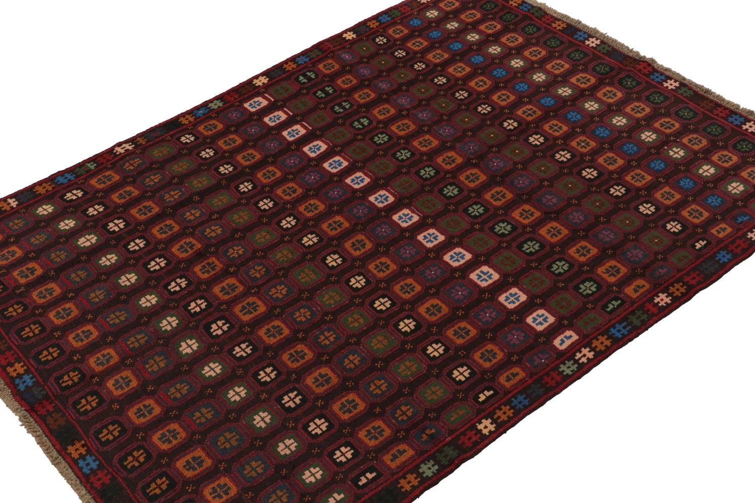 Vintage Baluch Kohistani Rug with Colorful Geometric Patterns, from Rug & Kilim
