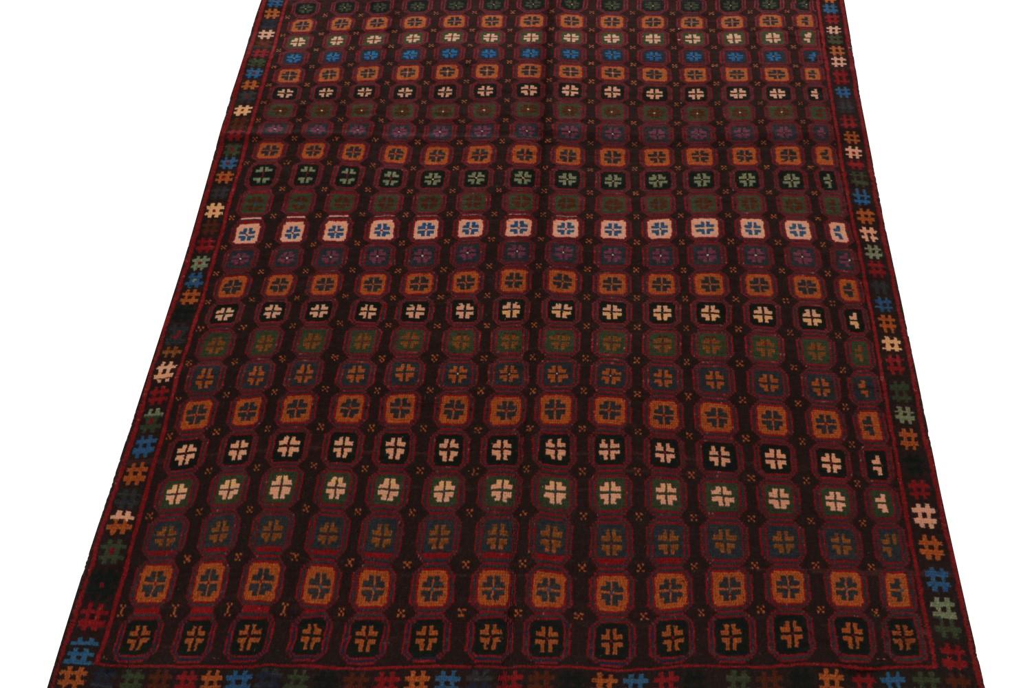Vintage Baluch Kohistani Rug with Colorful Geometric Patterns, from Rug & Kilim