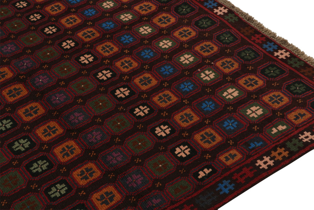 Vintage Baluch Kohistani Rug with Colorful Geometric Patterns, from Rug & Kilim