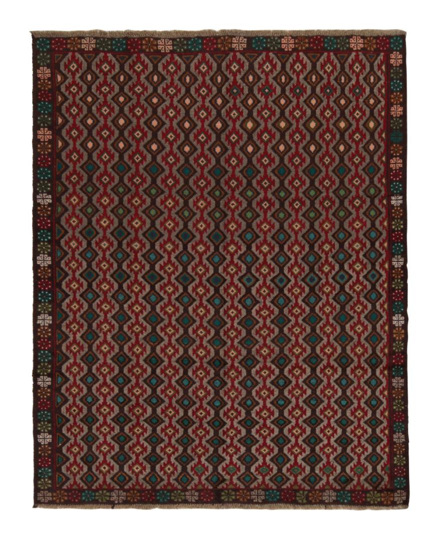 Vintage Baluch Tribal Rug with Geometric Patterns
