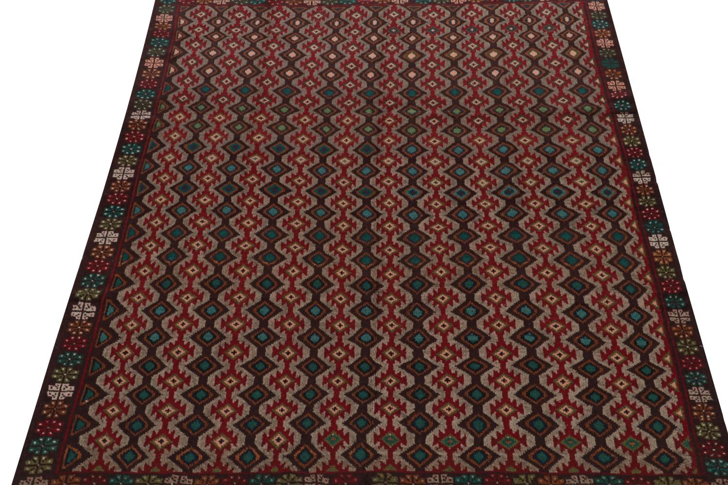 Vintage Baluch Tribal Rug with Geometric Patterns