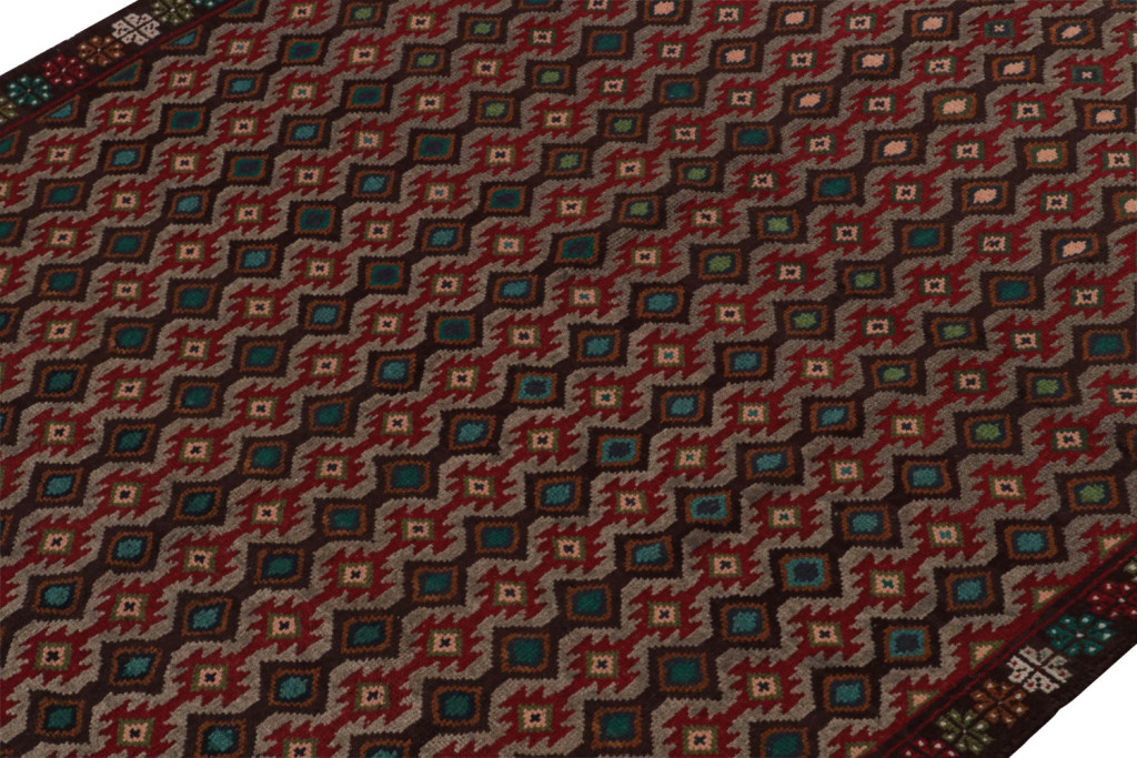 Vintage Baluch Tribal Rug with Geometric Patterns