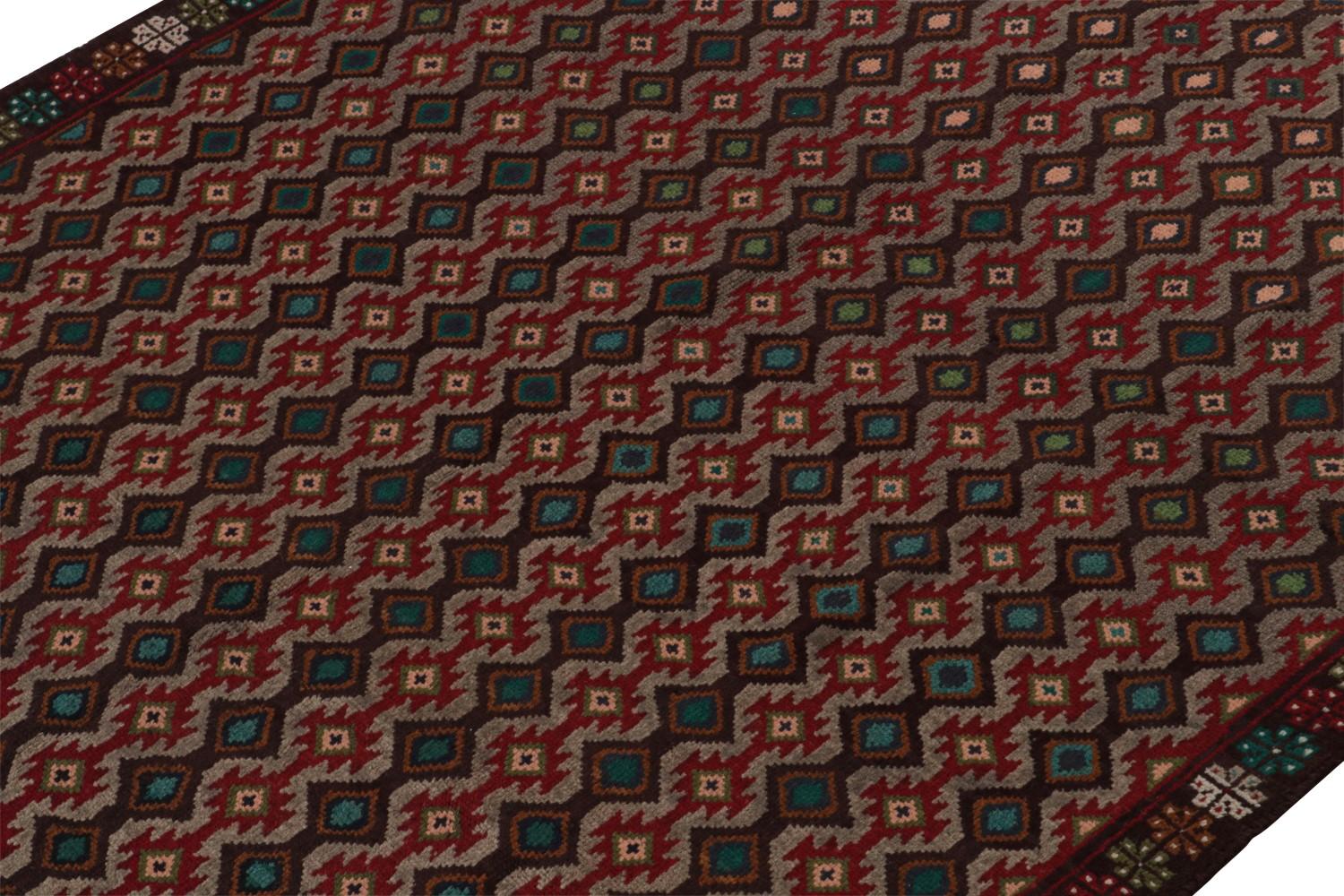 Vintage Baluch Tribal Rug with Geometric Patterns
