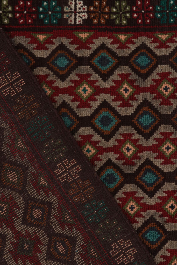 Vintage Baluch Tribal Rug with Geometric Patterns