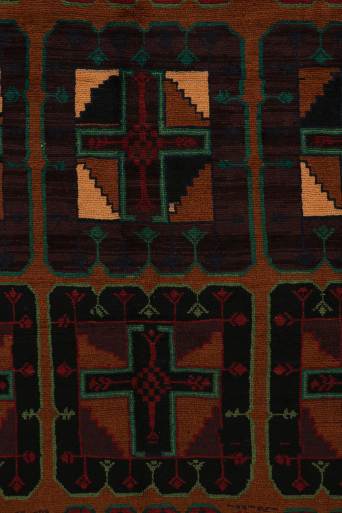 Vintage Baluch Rug with Medallions