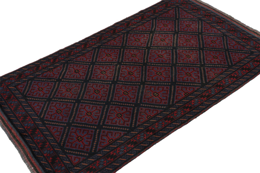 Blue Vintage Baluch Tribal Runner Rug