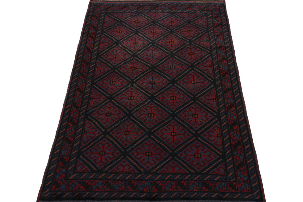 Blue Vintage Baluch Tribal Runner Rug