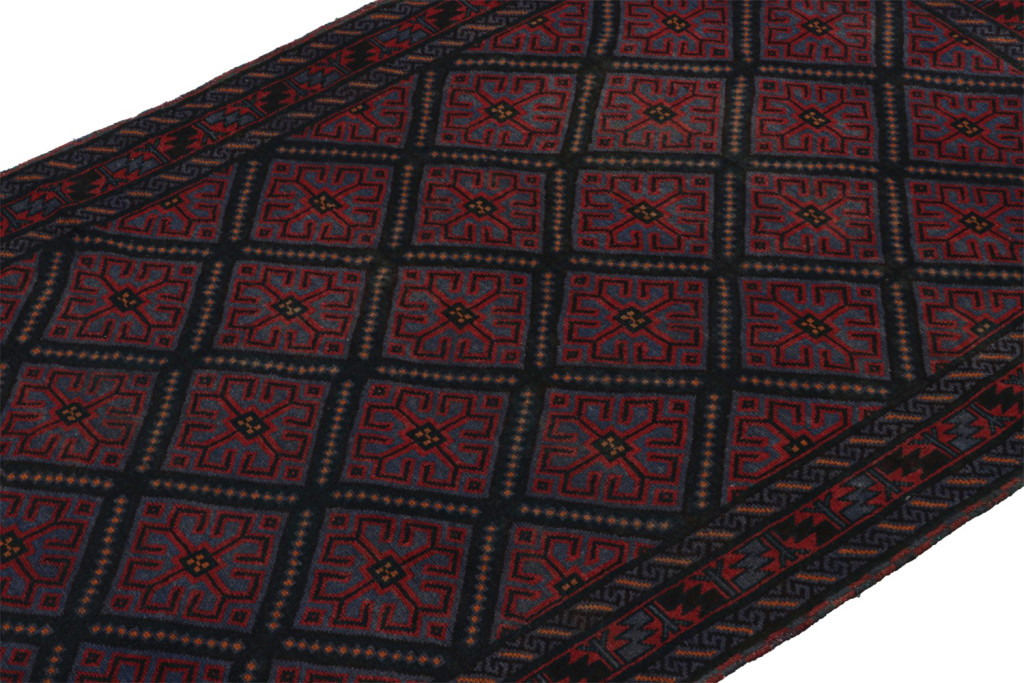 Blue Vintage Baluch Tribal Runner Rug