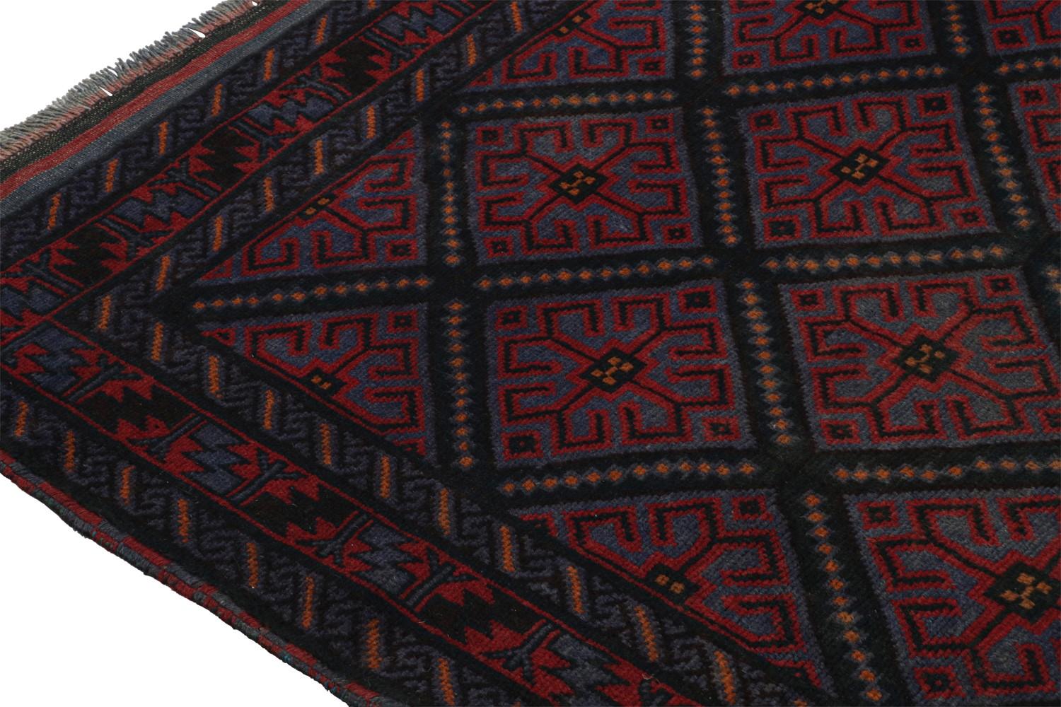 Blue Vintage Baluch Tribal Runner Rug