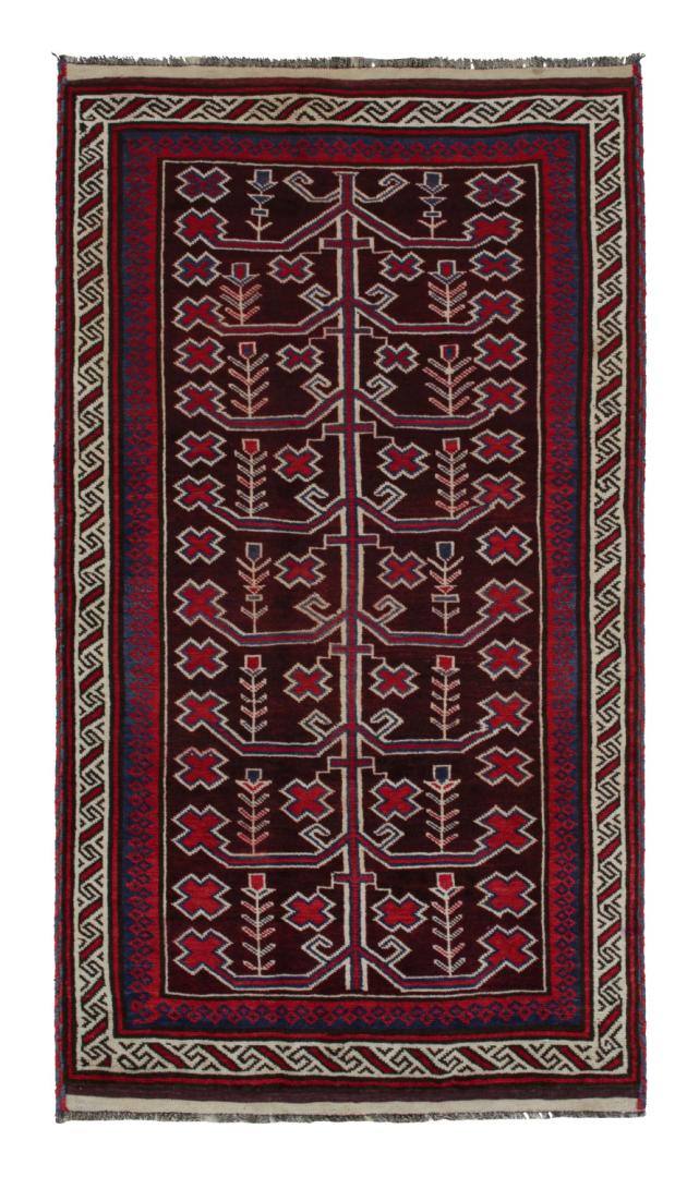 Red Vintage Afghani Baluch Tribal Rug
