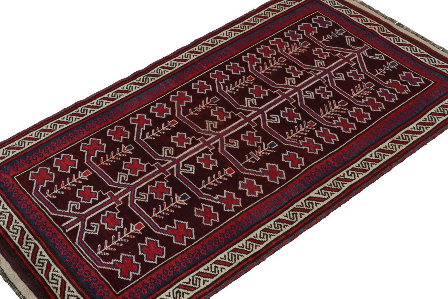 Red Vintage Afghani Baluch Tribal Rug