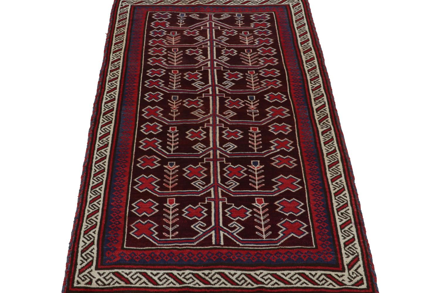 Red Vintage Afghani Baluch Tribal Rug