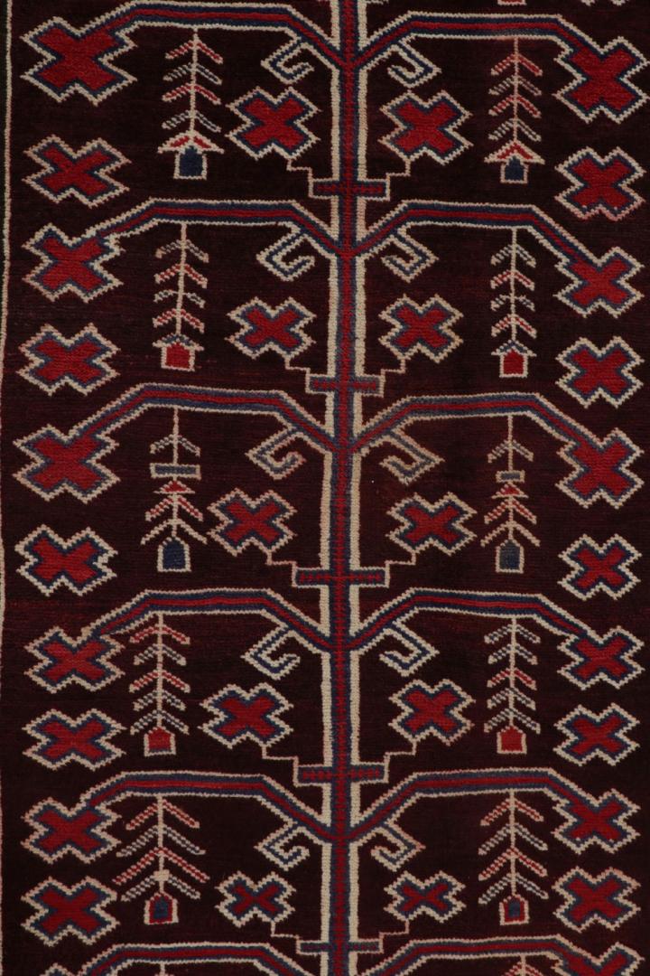 Red Vintage Afghani Baluch Tribal Rug